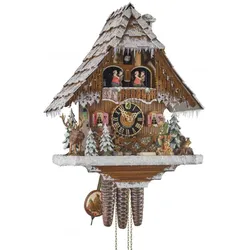 Hönes -Kuckucksuhr Winterhaus 24 Stunden Laufwerk Musik 37cm- 6209TWI