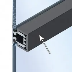 Cadro Clip-Mittelprofil Edelstahl Optik