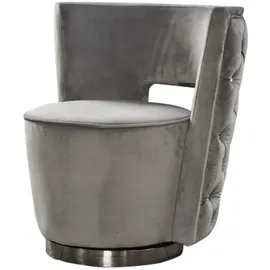 KAWOLA Cocktailsessel SENSO Velvet 77 x 77 x 67 cm Silbergrau gepolstert