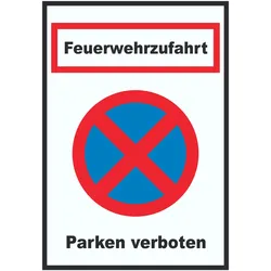 Feuerwehrzufahrt Parken verboten Schild A2 (420x594 mm)