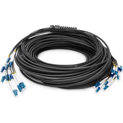 Digitus Vorkonfektionierte Glasfaser Universal Breakout Kabel, Multimode OS2, 12 Fasern, LC/UPC – LC/UPC (LSOH, 75 m), Netzwerkkabel