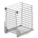 woplus - Schrankauszug Küche mit Softclose [400mm] | Auszug Küchenschrank - 1 Etage | Unterschrankauszug Chrome | Vollauszug Bodenmontage | Küchenschrank Organizer Ausziehbar