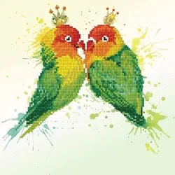 DIAMOND DOTZ® DD5.075 Original Diamond Painting Love Birds“ 32 x 32 cm