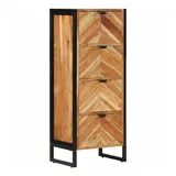 vidaXL Badschrank 40x30x100 cm Massivholz Akazie und Eisen