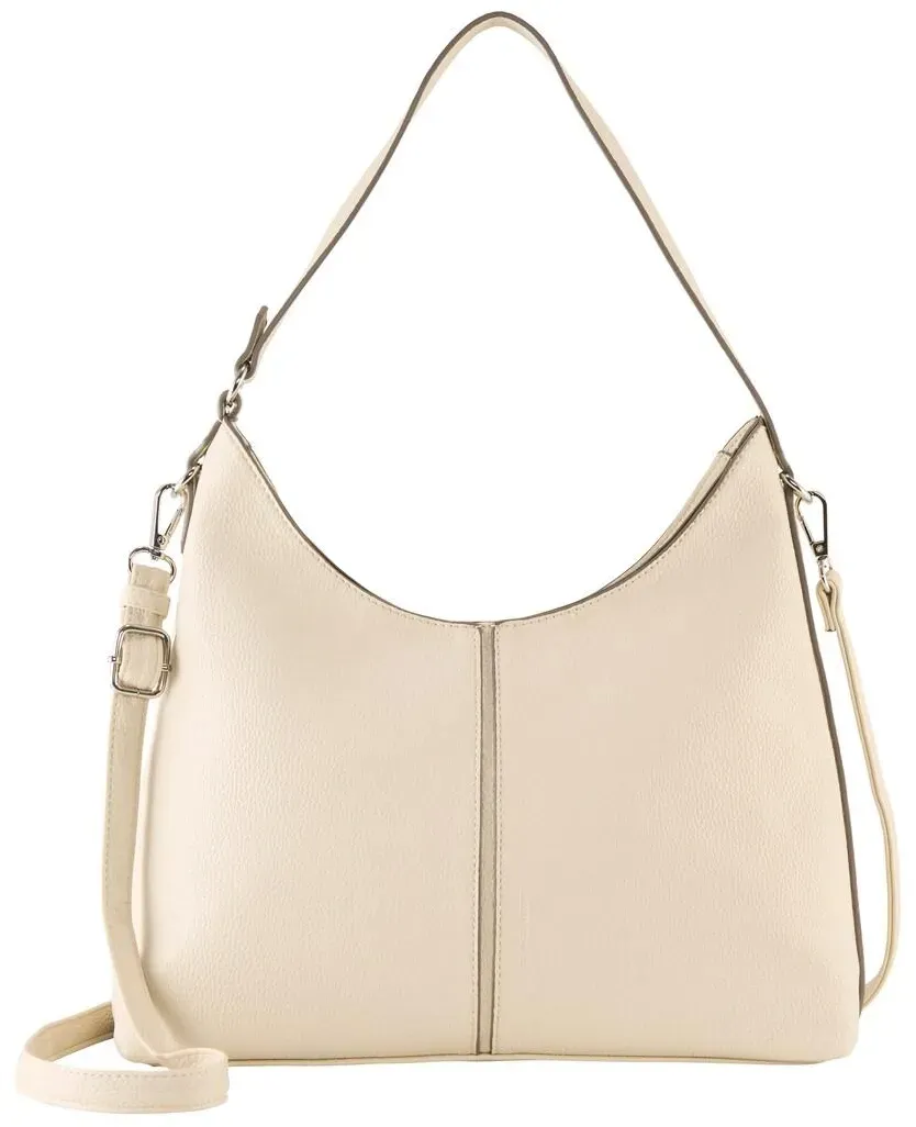 TOM TAILOR Damen TTJEMA M Beuteltasche mit Ziernaht, weiß, Uni, Gr. ONESIZE