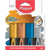 Maped Textmarker FLUO PEPS METALLIC GLITTER 4 St. Blau/Gold/Silber/Weiß/Mehrfarbig