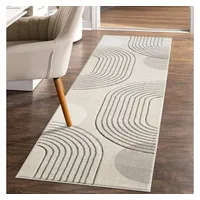 Carpet City Teppich-Läufer Kurzflor Braun - 80x300 cm -