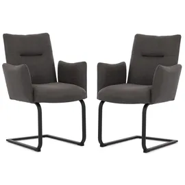 s-style möbel Polsterstuhl Hera Mikrofaser anthrazit 2er Set