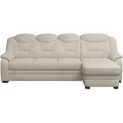 Ecksofa COTTA "Marcus L-Form", beige, B:257cm H:99cm T:162cm, 100% Polyester, Sofas, Bequemes Ecksofa in klassischem Design mit hoher Rückenlehne