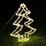 Gravidus LED Acryl Weihnachtsbaum Gartenbeleuchtung transparent, weiß 4er Set