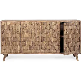 BIZZOTTO Sideboard Stanwood 200 x 85 x 45 cm Beige / Schwarz