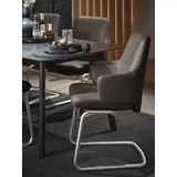 Polsterstuhl STRESSLESS "Laurel", braun (braun batick, chrom glänzend), B:58cm H:92cm T:60cm, Leder BATICK: BATICK ist ein leicht korrigiertes, durchgefärbtes und genarbtes Möbelleder, bei dem die meisten Unebenheiten und Spuren in der Regel entfernt wurden., Stühle, Polsterstuhl, Low Back mit Armlehne, Größe L, mit Beinen aus Stahl in Chrom glänzend