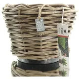 Van der Leeden DRYPOT® Rattan Pflanzgefäß Grau Ø ca. 24 cm - Sylter Körbe