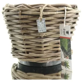 Van der Leeden DRYPOT® Rattan Pflanzgefäß Grau Ø ca. 24 cm - Sylter Körbe