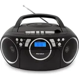 Karcher RR 5042 tragbares Radio mit CD-Player und Kassettenspieler (Batterie-/Netzbetrieb, AUX-In)