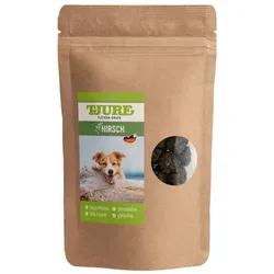 Tjure Hund - Snack Hirsch 150 g | hochwertige Proteinquelle | Getreidefrei | natürlich und rein | 150,00 g