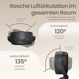 Songmics Standventilator 111,7 cm Schwarz