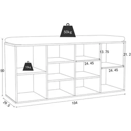 VCM Hinsol 104 x 50 x 30 cm weiß / weiß