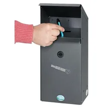 Proregal Großvolumiger E-Zigarettensammler mit Schutzdach | 3,7 Liter, HxBxT 42,3x18x13cm | Verzinkter Stahl | Grau | Ascher Aschenbecher