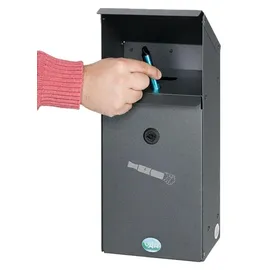 Proregal Großvolumiger E-Zigarettensammler mit Schutzdach | 3,7 Liter, HxBxT 42,3x18x13cm | Verzinkter Stahl | Grau | Ascher Aschenbecher
