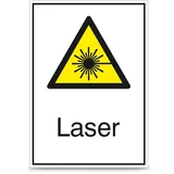 Betriebsausstattung24 Warn-Kombischild Laser 13,1 x 18,5 cm
