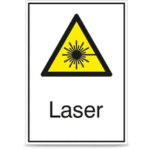Betriebsausstattung24 Warn-Kombischild Laser 13,1 x 18,5 cm