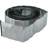 Relaxdays 2 x Rasenkante 10m, Metall, verzinkt, flexibel, Umrandung f. Beet oder Rasen, 16cm hoch, Silber