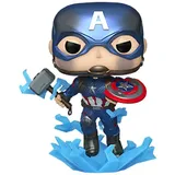 Funko Pop! Marvel: Avengers End Game S4 - Captain America (with Hammer) (Glows in The Dark) (Metallic) (Special Edition) #1198 Bobble-Head Vinyl Figure