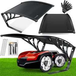 KESSER® Mähroboter Garage Dach Carport Überdachung für Mähroboter Rasenmäher Rasenroboter Automower Garten Witterungsbeständig Mährobotergarage inkl. Montagematerial,  Maße 82 x 103 x 47 cm