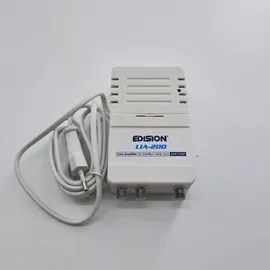 Edision LIA-200 Hausanschlussverstärker UHF/VHF, 12-24db, 104dBmV, Frequenzbereich 47-694Mhz, geeignet für Kabelfernsehen digital und Terrestrisch DVB-T/T2, 5G LTE Filter, 1 Eingang, 2 Ausgänge