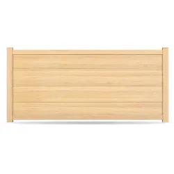 Zaun, Aluminium, Holzoptik, Eiche Hell Dekor, Modell Mannheim, flexible Befestigungssysteme, Zaunelement individuell konfigurierbar