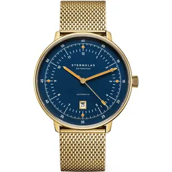 STERNGLAS - HAMBURG - AUTOMATIK - EDITION MARINE - blau - gold - Mlanaise gold / 42MM