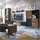 beautysofa | Schreibtisch PIANO | mit Tür, 2 Schubladen und Ablagen | Computertisch | Bürotisch | Arbeitstisch | Schwarz und Nussbaum | Modern Stil - Schwarz/Braun