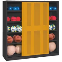 C+P Ballschrank mit Lochblech-Schiebetüren (Typ 4), HxBxT 195x190x60 cm,