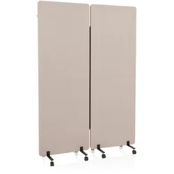 Mobiles Akustik-Trennwand-System FLEXMIUT 2er Set taupe hjh OFFICE