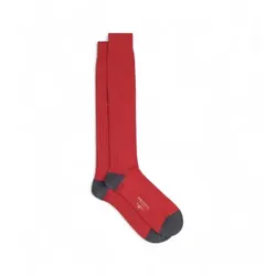 Hackett London für Herren. HMU30023 Lange Merino-Socken rot (S-M), Heimtextilien, Wolle