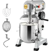 Knetmaschine Küchenmaschine, 15 L Schüsselkapazität Knetmaschine, 3 Geschwindigkeit Rührbesen, Knethaken, Drahtseil, Edelstahlschüssel Teigmas... - Silber