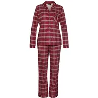 H.I.S. H.I.S Damen Pyjama rot-kariert Gr.36