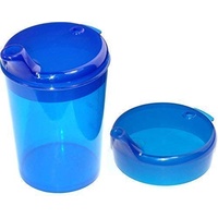 Medi-Inn+ Schnabelbecher 250 ml Praktisches Set: 1 Unterteil mit 2 Deckeln (1 x mit Öffnung 12 x 10 mm u. 1 x mit Öffnung 4 x 4 mm) | blau