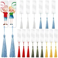 30 Stück Blanko Lesezeichen Set, Acryl Lesezeichen Rohlinge, mit 30 Bunten Quasten Transparente Lesezeichen,Transparent Rechteckig Lesezeichen für DIY Projekte Notizbuch Weihnachtsgeschenke