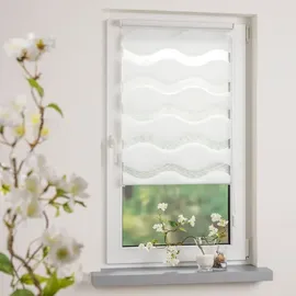 LIEDECO Klemmfix Duo-Rollo Wave 80 x 150 cm Polyester Weiß