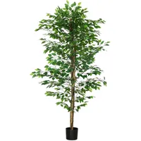 Homcom Künstliche Pflanze, 180 cm Kunstpflanze mit Übertopf, Kunstmoos,