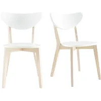 miliboo Design-Holzstuhl mit Weiß LEENA (2 Stck.)