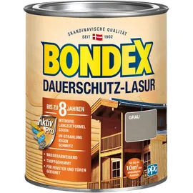 Bondex Dauerschutz-Lasur 750 ml grau seidenglänzend