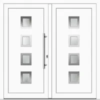 Kunststoff Doppel Haustür "FABIENNE" 71 mm Weiß RAL 9016 beidseitig innen öffnend DIN rechts