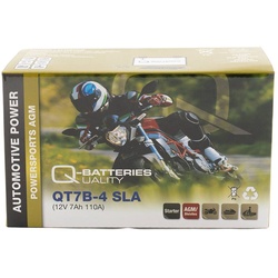 Q-Batteries QT7B-4 AGM Motorradbatterie  12V 6,5Ah 110A