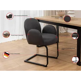 s-style möbel Armlehnstuhl Vela Mikrofaser Anthrazit