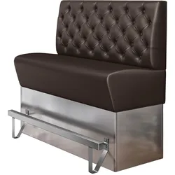 Gastro Hochbank | Braun | B:H 100 x 133 cm | Chesterfield | Leder | Bistro Hochbank, Thekenbank