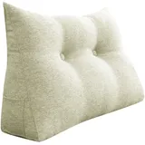 Vercart - Großes Bettruhe Keilkissen, Lang Lesekissen, Dekoratives Kopfteilkissen, Dreieckiges Rückenkissen, Loungekissen für Tagesbett oder Couch,