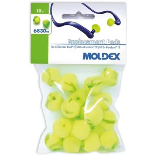 MOLDEX 683001 Ersatzstöpsel für Gehörschutzbügel WaveBand und Jazz-Band 2 in Blisterverpackung, Grün,gelb
